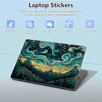 Universal Laptop Skin Sticker with 2 Wrist Pad Skins, Waterproof Scratch Resistant Vinyl Laptop Cover Decal, Cut to Fit for 11–15.6 Inch MacBook HP Dell Lenovo, Fantasy Villa - color: Fantasy Villa