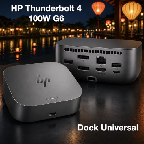 HP Thunderbolt 4 100W G6 Dock Universal Thunderbolt/USB-C Docking Station | Port Replicator Bundle w/Dockztorm Hub (Single Cable for Charging, Data Transfers to Any Brand Laptop)
