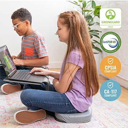 ECR4Kids The Surf Portable Lap Desk with Cushion, Flexible Seating, Black - color: Black