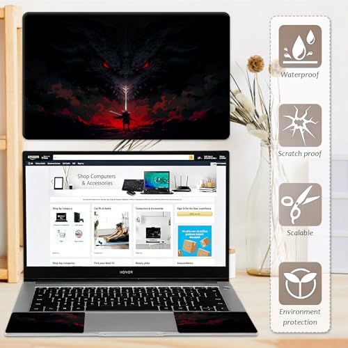 Laptop Skin 12.1-15.6 inch Removable Universal Reusable Laptop Sticker Decal,Waterproof No Residue Vinyl Cover,Scratch-Resistant Cuttable Full Wrap Sticker for Notebook, Knight Vs Dragon Fantasy Print - color: Knight Vs Dragon Fantasy Print