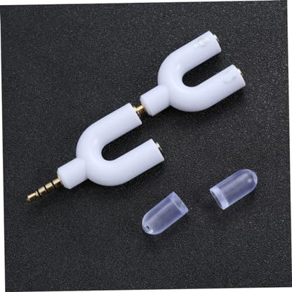 Homoyoyo 2pcs Audio Input and Output Adapter Headset Splitter for Laptop and Connect Headphones and Microphone Simultaneously Portable and Convenient Design