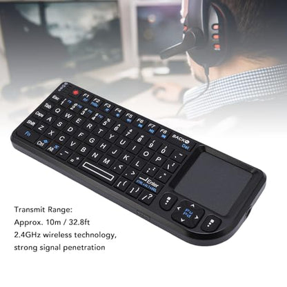 Yunseity Wireless Keyboard with Touchpad, 69 Keys USB Rechargeable Portable Keyboard, Backlit, Ultra Thin Compact Full Size for PC, Android, Linux System