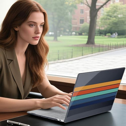 Batianda Retro Stripes Case for Dell XPS 13 Laptop 2024 2025 | Fits Model 9340/9345/9350 13.4" Display, Lightweight Slim Hard Shell Protection for Men, Women, and Students - color: Stripe