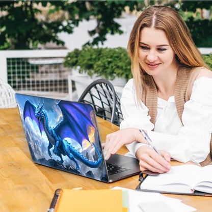 Laptop Skin Sticker Decal, Universal Reusable Vinyl Laptop Cover for 12" 13" 13.3" 14" 15" 15.4" 15.6" Notebook PC, Waterproof Scratch-Resistant with 2 Wrist Pads, Easy to Apply & Remove,H Dragon - color: H Dragon