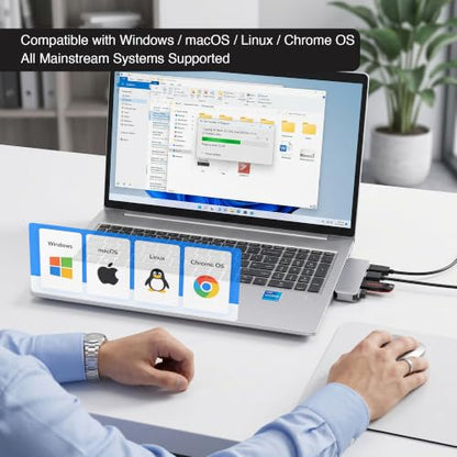 Portable 4-Port USB 3.0 Hub with Direct Plug-in USB Male Connector Design | Space-Saving USB Hub Compatible with Laptops and Desktops, Works with Windows, macOS, Linux and Chrome OS