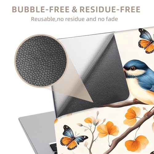 Universal Laptop Skin Sticker for 12/13/14/15.6 Inch Laptops, Reusable Vinyl Laptop Decal Cover, Waterproof Scratch Resistant Notebook Skin with 2 Wrist Pads,Hummingbirds Illustration - color: Hummingbirds Illustration