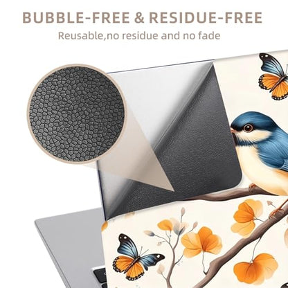 Universal Laptop Skin Sticker for 12/13/14/15.6 Inch Laptops, Reusable Vinyl Laptop Decal Cover, Waterproof Scratch Resistant Notebook Skin with 2 Wrist Pads,Hummingbirds Illustration - color: Hummingbirds Illustration