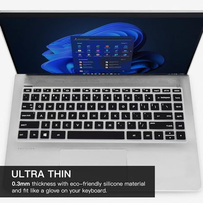 Keyboard Cover for HP Pavilion x360 14" /HP 14 Laptop 14-dq 14-fq 14-bf 14-cm/cf 14-df/dk/ds 14m-ba/cd 14m-dh 14-dq0040nr 14-dq0052dx/dq5009nr/dq0760dx/dq0762dx 14-fq1025nr/fq0033dx(Not Fit 14m-dw/dy) - color: Black