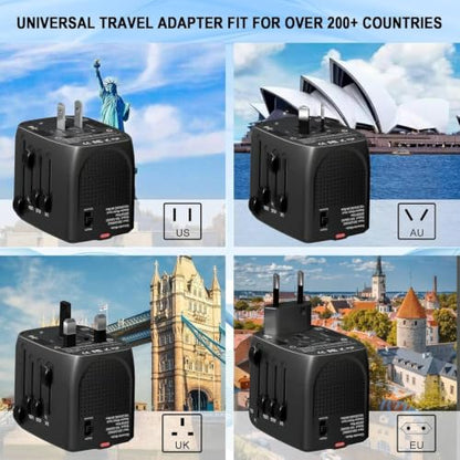 Travel Converter Adapter Voltage Converter that Steps Down 220 Volts to 110 Volts for use in Over 200 Countries,Including The U.S., U.K., Europe, and Australia (Black)