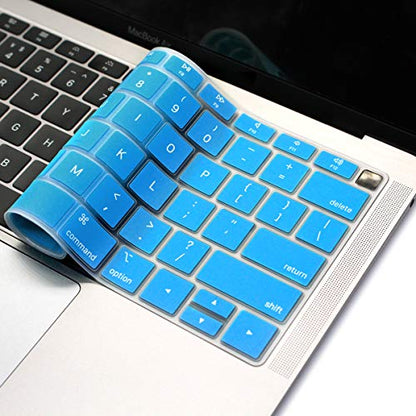 Se7enline for MacBook Pro 13/16 inch Keyboard Cover 2019-2026,Gold | Silicone Waterproof Dustproof Durable Washable Laptop Accessories US Layout 2023 2022 2021 2020 2019 2018,Aqua Blue - color: Aqua Blue