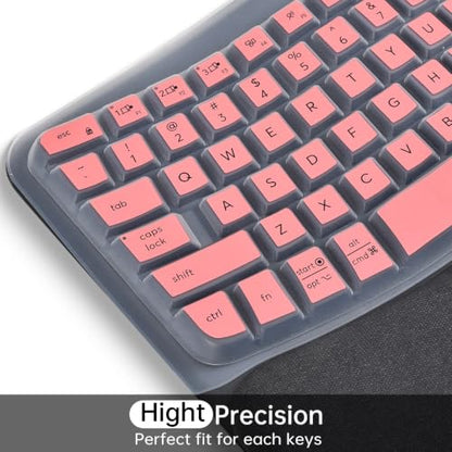 Keyboard Cover Skin for Logitech Wave Keys MK670 Combo Keyboard Skin, Logitech Wave Keys Wireless Ergonomic Keyboard Cover Protector Skin, Logitechs Waves Key MK670 Accessories, Pink - color: Pink
