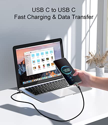 USB 4 Cable 6.6ft, USB-C to USB-C 240W Fast Charging 40Gbps Data Transfer 8K/4K@60Hz Video Output Cable for Thunderbolt 3/4 for MacBook iPhone15/16 Samsung Galaxy USB C Phone Tablet Laptop - color: Grey