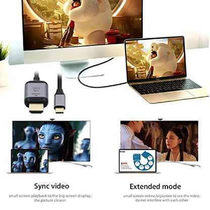 cablecc USB-C USB 3.1 Type C Source to HDMI HDTV Displays Male 4K Monitor Cable for Laptop 1.8m - style: USB-C to HDMI