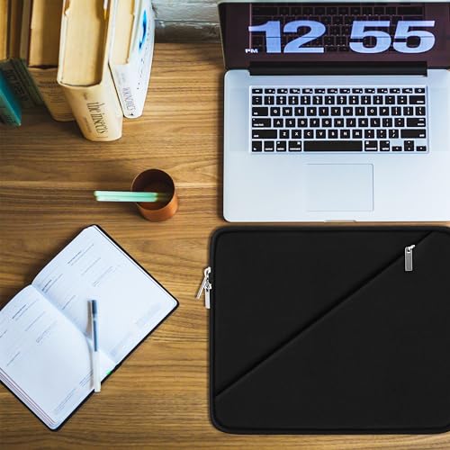 Laptop Case 15.6 inch, Traveling Carrying Computer Bag with Zippered Pocket | Laptop Sleeve, Shockproof Protective Laptop Cover Compatible for Apple Notebook, HP, Dell, Acer, Asus, Lenovo, Black - color: Black, size: 15.6 inch
