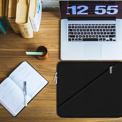Laptop Case 15.6 inch, Traveling Carrying Computer Bag with Zippered Pocket | Laptop Sleeve, Shockproof Protective Laptop Cover Compatible for Apple Notebook, HP, Dell, Acer, Asus, Lenovo, Black - color: Black, size: 15.6 inch
