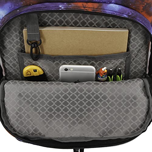 J World Lunar Rolling Backpack. Laptop Bag With Wheels. Wheeled Carry-On Travel Luggage, Galaxy, 19.5 x 13 x 8 Inches - color: Galaxy