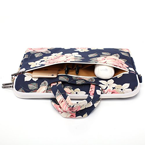 canvaslife White Rose Laptop Bag, 14-15.6 Inch | Shoulder Messenger - color: White Rose, size: 15 inch/15.6 inch