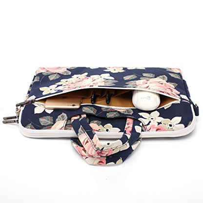 canvaslife White Rose Laptop Bag, 14-15.6 Inch | Shoulder Messenger - color: White Rose, size: 15 inch/15.6 inch