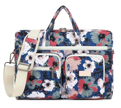Muti-Pockets Laptop Sleeve Case Bag,Rebound Bubble Cushioned Laptop Shoulder Bag Fits Laptop 15.6 inch-16 inch (Camellia) - color: Camellia(muti-pockets)