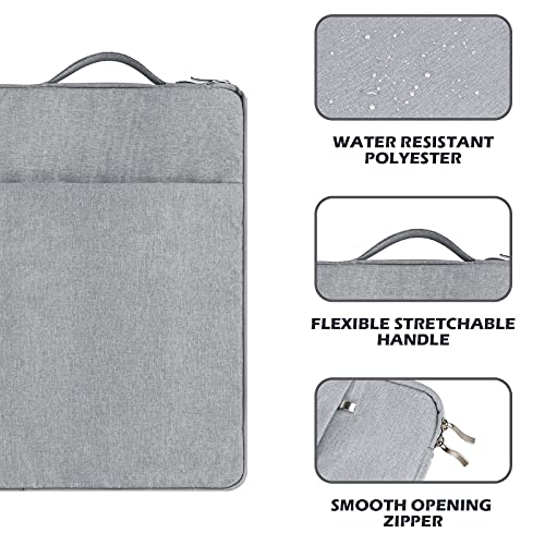 RAINYEAR 15.6 inch Laptop Sleeve Carrying Case with Handle & Pocket, Gray | Protective Padded Polyester Laptop Sleeve Case Briefcase Compatible with 15.6 Inch Notebook Computer Chromebook - color: Gray, size: 15.6"