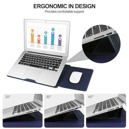 HoYiXi 13.3'' /13.6'' Laptop Sleeve Case Leather Bag with Stand Compatible with MacBook Pro 14/MacBook Air 13(M1 M2)/13.3'' Yoga/Dell XPS 13/HP/Matebook 14'' Laptop case, Blue - color: blue, size: 13.3'' / 13-14 Inch Laptop Sleeve