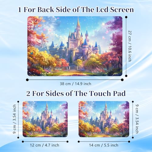 Universal Laptop Protective Skin,Trim-to-Fit Vinyl Sticker for 13–16 Inch Laptop,MacBook,Tablet & Notebook,Scratch-Proof Waterproof Cover,Fantasy Castle - color: Fantasy Castle