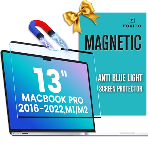 F FORITO Magnetic Anti Blue Light Screen Protector Compatible with MacBook Pro 13 inch (2016-2022, M1 M2), Bubble-Free Install, Removable & Reusable Anti Glare Matte Laptop Screen Shield - size: for MacBook Pro 13"(2016-2022, M1 M2)