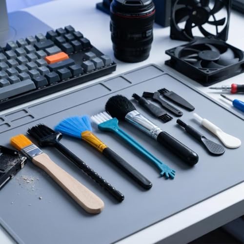Soft Bristle Computer Cleaning Brush Set 10 Pieces for Electronics Dust Removal Keyboard Laptop Fan Cleaning Kit Portable Anti-Static Tools for Detailed Maintenance