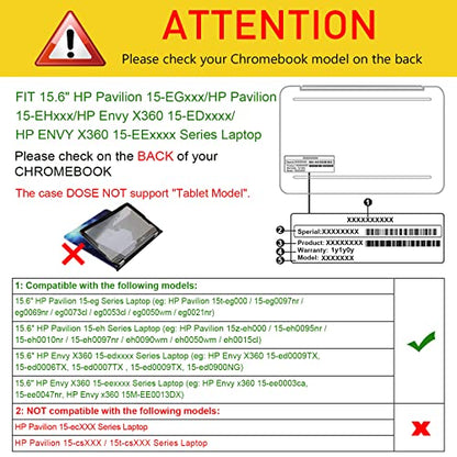 Fintie Sleeve Case for 15.6" HP Pavilion 15-EGxxx 15t-eg000 / HP Pavilion 15-EHxxx 15z-eh000 Series - Premium PU Leather Protective Portfolio Book Cover, Black