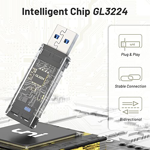 uni SD Card Reader, USB 3.0 SD Card Adapter High-Speed Micro SD Memory Card Reader Support SD/Micro SD/TF/SDHC/SDXC/MMC/UHS-I Card Compatible with Mac, Win, Linux, PC, Laptop, Chromebook, Camera