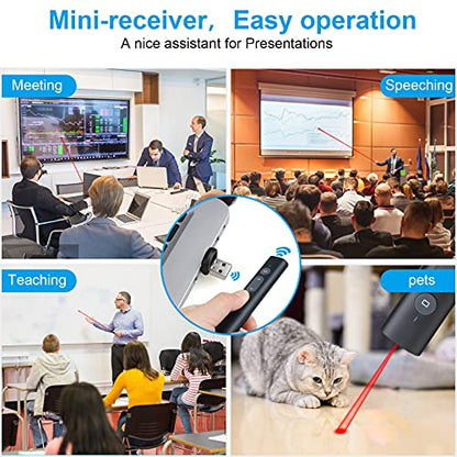Presentation Clicker Presentation Remotes, Type C/USB A 2 in 1 Pointer, Remote PowerPoint Clicker,USB/Type-C for Computer Slide Advancer, Volume Control/Hyperlink/Switch Windows(Battery Included) - style: USB/Type-C