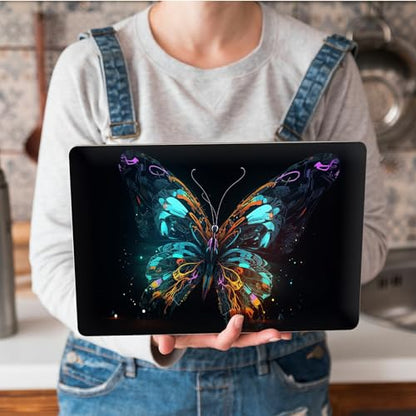 Universal Laptop Skin Sticker with 2 Wrist Pad Skins, Waterproof Scratch Resistant Vinyl Laptop Cover Decal, Cut to Fit for 11–15.6 Inch MacBook HP Dell Lenovo, Art Color Butterfly - color: Art Color Butterfly