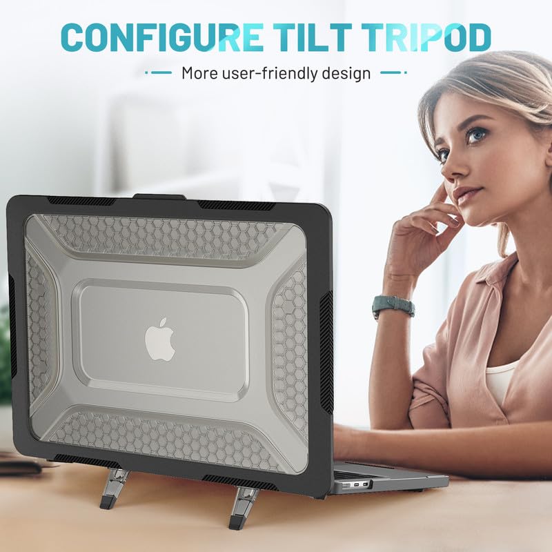 Soonjet for MacBook Air 13 inch Case | M5 M4 M3 M2 2026 2025-2022 | Drop Protection | Clear Protective Hard Shell Laptop Cover | Bumper Black - color: Bumper Black