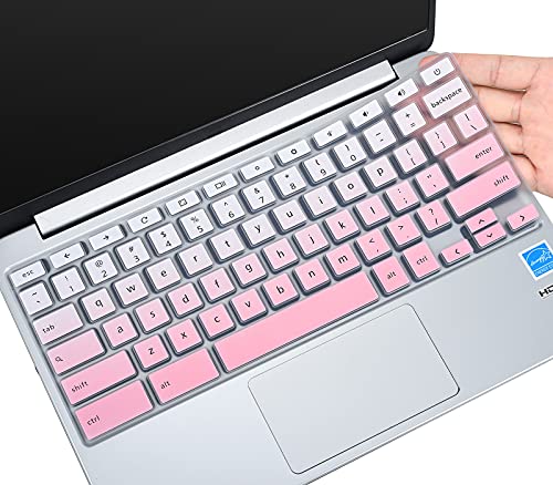 Keyboard Cover for Dell Chromebook 11 3100 3110 3120 3180 3181 3189 5190 11.6 inch Chromebook/Chromebook 13 3380 13.3", Dell 11.6 Chromebook Cover Skin, Ombre Pink - color: Ombre Pink