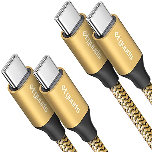 etguuds Gold USB C to USB C Cable 3ft, 2-Pack 60W USBC to USBC Cord, Type C to C Charger Cable Fast Charging for iPhone 17 16 15 Pro Max Plus Air, Samsung Galaxy S25 S24 S23, for MacBook/iPad, Pixel - color: Gold, size: 3ft