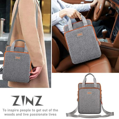 Laptop Shoulder Bag 12.3-13 inch Case Sleeve, Expandable Handbag with Valuables Compartment Compatible with MacBook Air/Pro/Neo 13", iPad 12.9"/13"/11", Shockproof,Gray-Orange edge - color: Gray-orange Edge