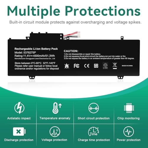 Futurebatt 5376275P Laptop Battery Replacement for Gateway GWTN141-10BK GWTN141-4 GWTN156-5BL GWTN141-2BL GWTN156-5BL UTL-509068-3S NV-509067-3S Series UTL-509068-3S NV-509067-3S - size: 5376275P 12.20, 4.92, 0.94in