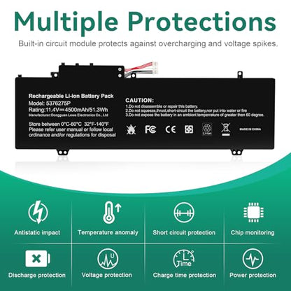 Futurebatt 5376275P Laptop Battery Replacement for Gateway GWTN141-10BK GWTN141-4 GWTN156-5BL GWTN141-2BL GWTN156-5BL UTL-509068-3S NV-509067-3S Series UTL-509068-3S NV-509067-3S - size: 5376275P 12.20, 4.92, 0.94in