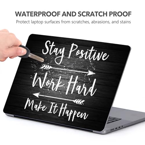AIMSA Laptop Notebook Skin Sticker Decal, 12/13/13.3/14/15/15.4/15.6 inch Laptop Universal Cover, Scratch Resistant Art Decal Protector, Stay Positive Black - color: Stay Positive Black