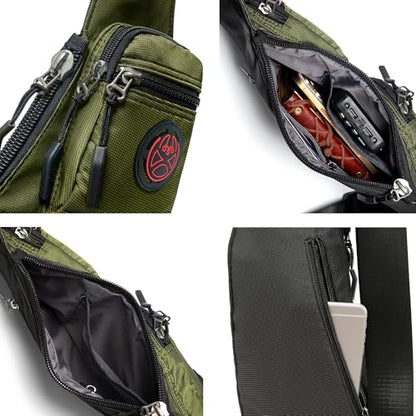 NICGID Sling Bag Chest Shoulder Backpack Crossbody Daypack for Men Women | Travel Outdoor Hiking Concealed Carry Fishing Fanny Tool Small Casual - color: Army Green-2620n