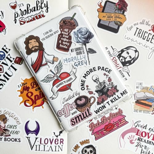 MiStar 62 PCS Book Stickers for Kindle Adult, Spicy Bookish Reading Dark Romance Booktok Dirty Sticker Pack for Ebook Reader Case Laptop Water Bottle Waterproof Vinyl Decal Gifts for Women - color: Smut