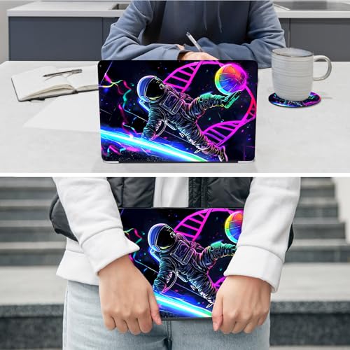 Laptop Skin Sticker Decal 12"-15.6" Universal Laptop/Notebook/Netbook Vinyl - Waterproof Scratch Resistant,Fits HP Dell Lenovo MacBook,2 Free Wrist Pads,Easy Apply & Remove,Cute Pink Astronaut - color: Cute Pink Astronaut