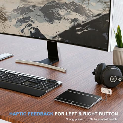 Wireless Bluetooth Trackpad for Windows 10/11, Supports 3 Connection Modes, High-Precision Multi-Gesture Touchpad, Compatible with PC Laptop Computer - color: Black