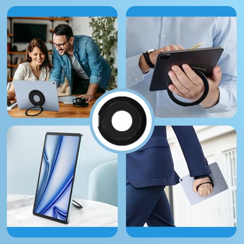 Universal Tablet Mount , Ring Holder Stand Grip for iPad Pro Air Mini,Black | Adjustable 360 Degrees Rotating Tablet Holder Fit for ipad/Kindle/e-reader and 6-13” Device,Compatible with Magsafe Stand - color: Black