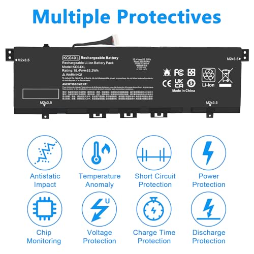Fancy Buying KC04XL TPN-W133 TPN-W136 Laptop Battery for HP Envy X360 13-AG 13z-AG 13m-AG 13-AR 13-AH 13-AQ 13M-AQ 13T-AQ L08496-855 L08544-1C1 L08544-2B1 HSTNN-DB8P HSTNN-IB8K L08496-855 KC04053XL - size: 11.3*3.5*0.2inch KC04XL