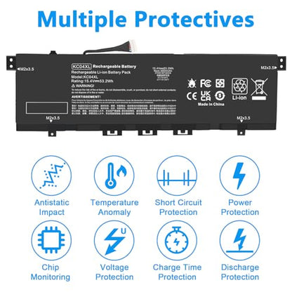 Fancy Buying KC04XL TPN-W133 TPN-W136 Laptop Battery for HP Envy X360 13-AG 13z-AG 13m-AG 13-AR 13-AH 13-AQ 13M-AQ 13T-AQ L08496-855 L08544-1C1 L08544-2B1 HSTNN-DB8P HSTNN-IB8K L08496-855 KC04053XL - size: 11.3*3.5*0.2inch KC04XL