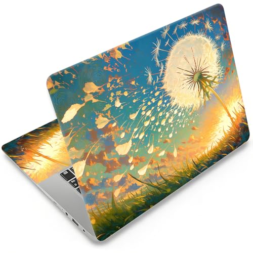 DEGDFSGR 12.1-15.6 Inch Universal Reusable Laptop Skin Sticker Decal, Waterproof Removable Protector for Notebook Cover, Scratch-Resistant Vinyl Cuttable Full Wrap Sticker, Dandelion Sunset - color: Dandelion Sunset
