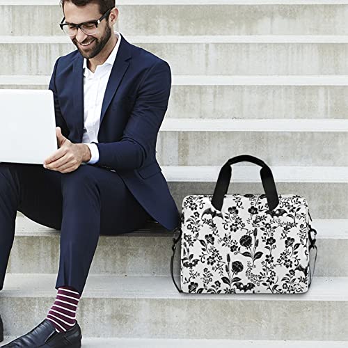Laptop Bag 15.6 inch, Waterproof Laptop Case with Strap, Protective Laptop Carrying Case for Women&Men, Goth Bat Foral - color: Goth Bat Foral