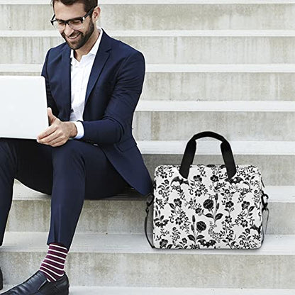 Laptop Bag 15.6 inch, Waterproof Laptop Case with Strap, Protective Laptop Carrying Case for Women&Men, Goth Bat Foral - color: Goth Bat Foral