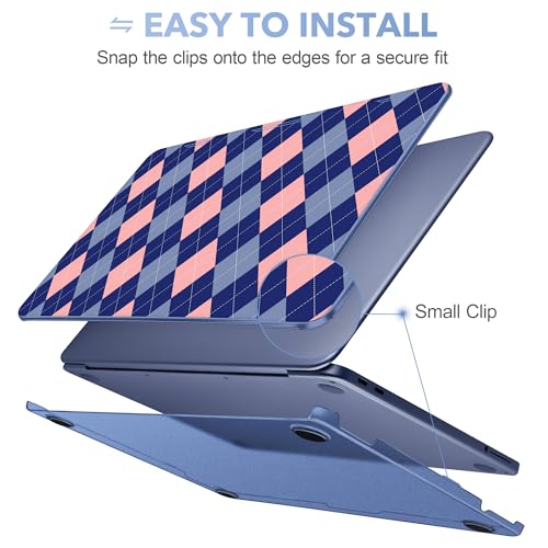 May Chen for MacBook Neo Case 13 inch 2026 | 100% Match Official Color | Pattern Printing, Anti-Crack & Scratch & Fingerprint | Protective Hard Shell Cases Laptop Model A3404 - Argyle Pattern - color: Argyle pattern